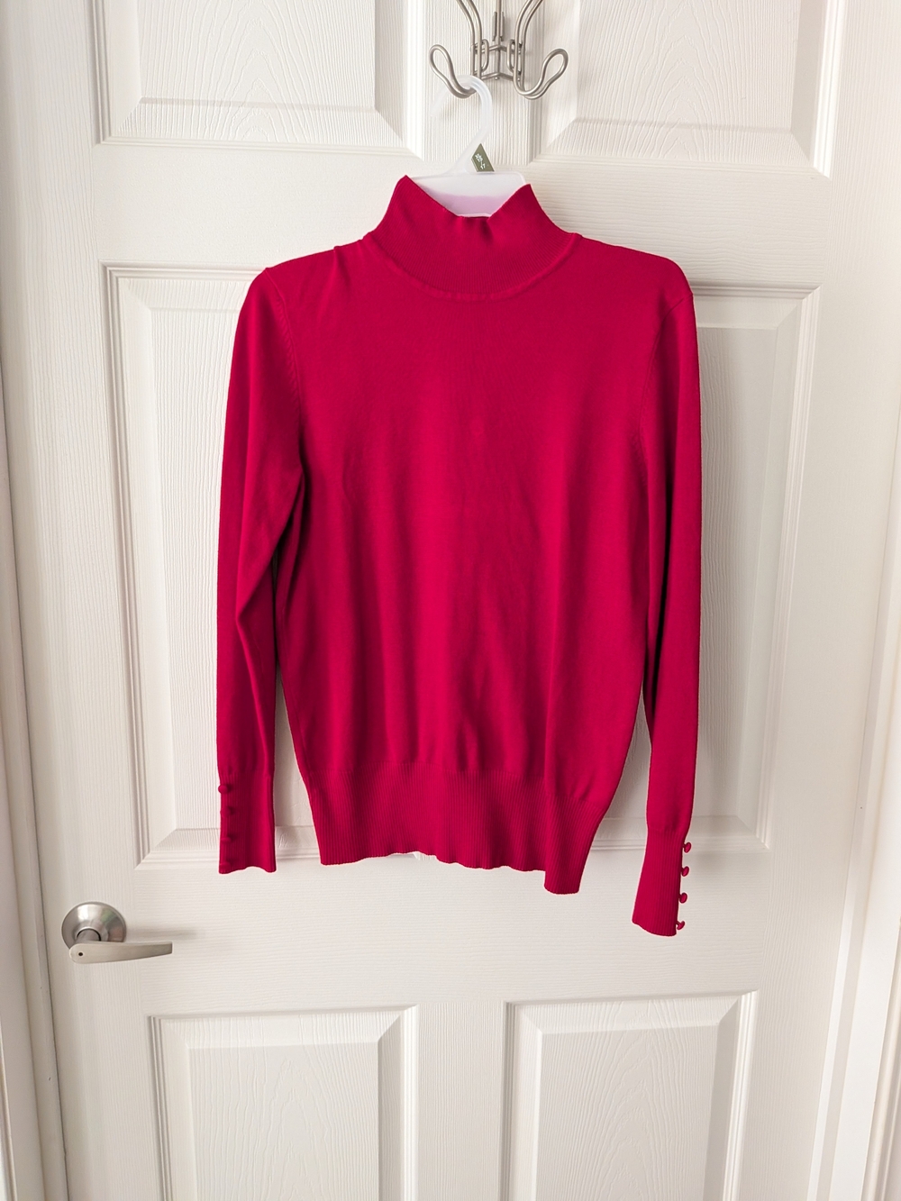 Spense Red Knit Turtleneck Sweater